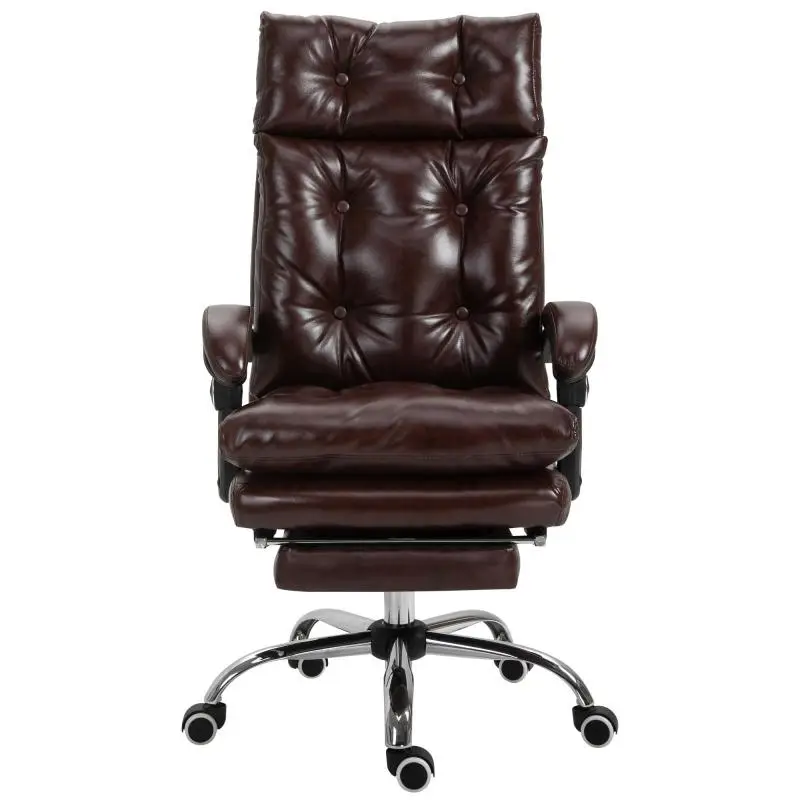 PU Leather Office Chair with Reclining Backrest