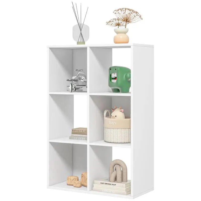 6-Cube Storage Bookcase, White