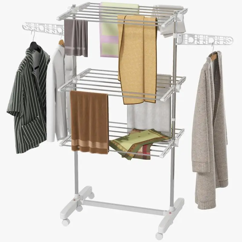 Foldable Drying Rack with 6 Wheels