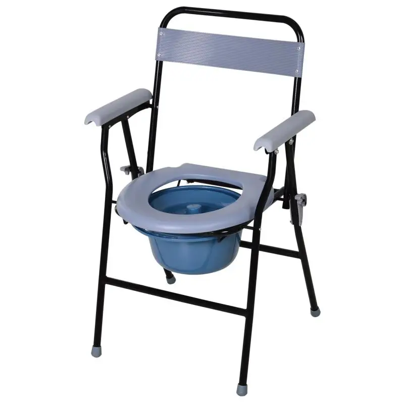 Folding Commode Chair with Removable Bucket