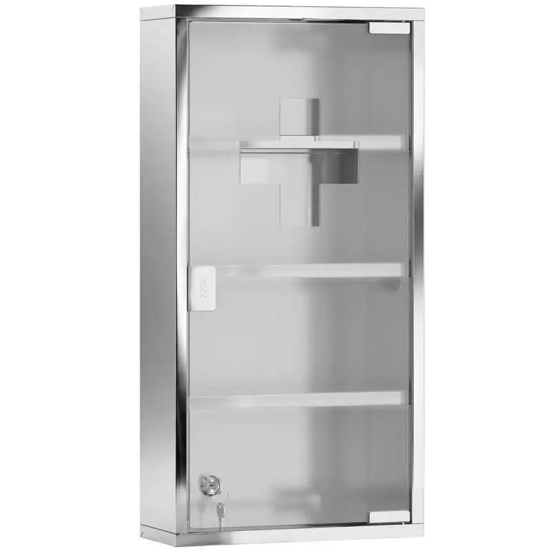 4-Shelf Stainless Steel Medicine Cabinet, 30 x 12 x 60 cm