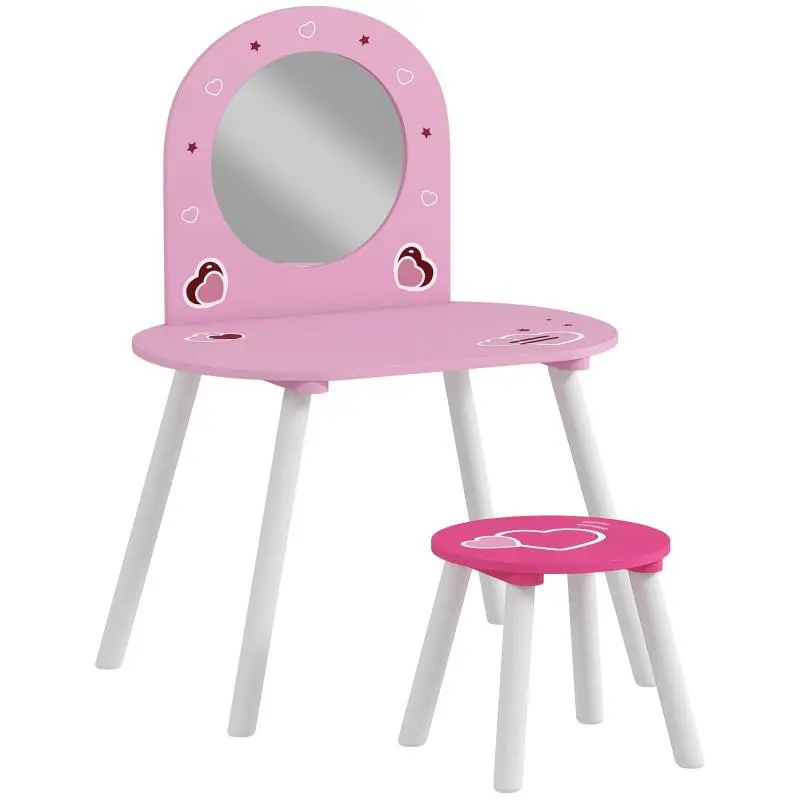 Children’s Vanity Table with Stool and Mirror