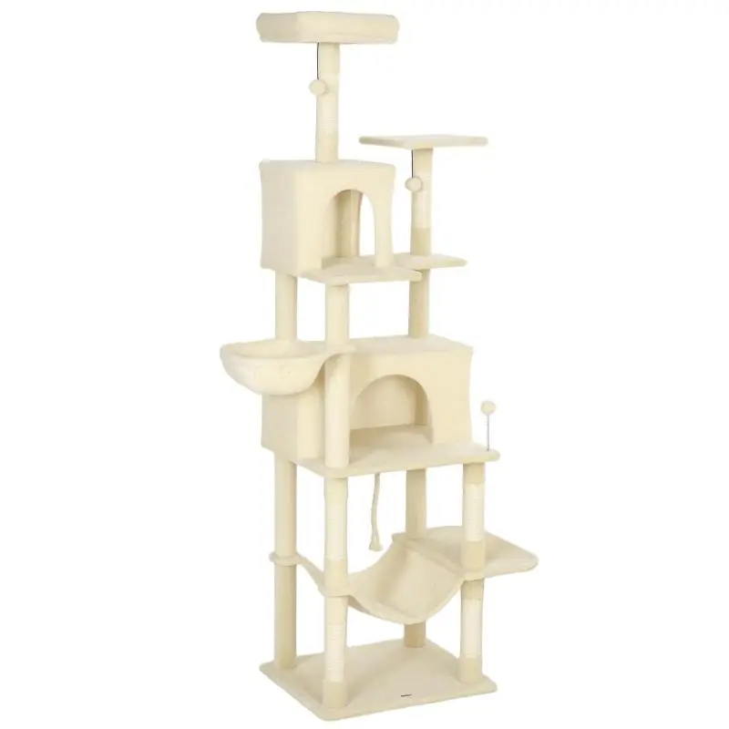 Cat Scratching Tree with Bed and Caves, 202 cm