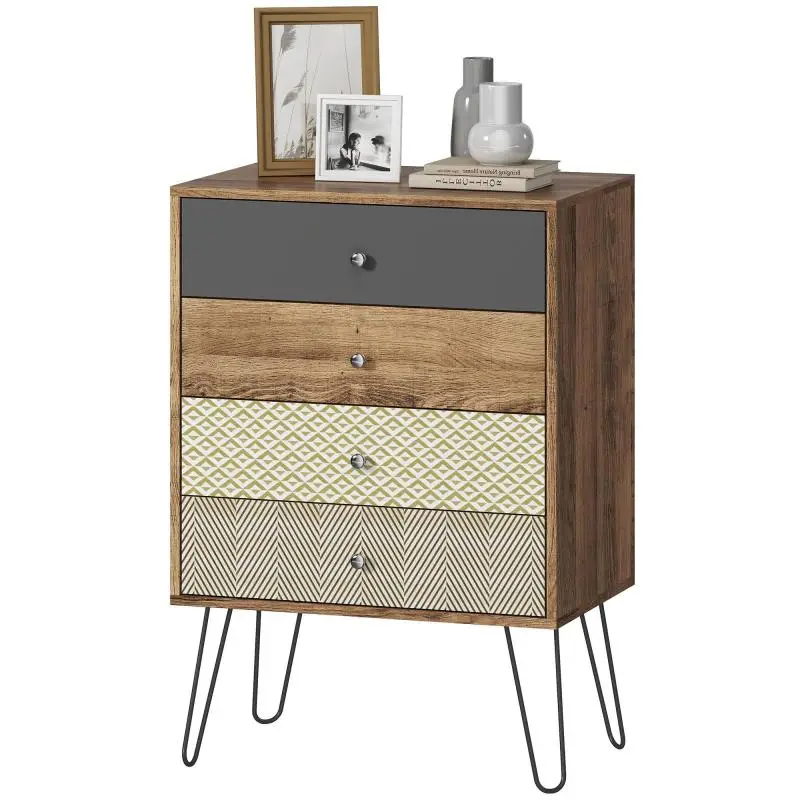 Chest of Drawers with 4 Drawers, Multicolour