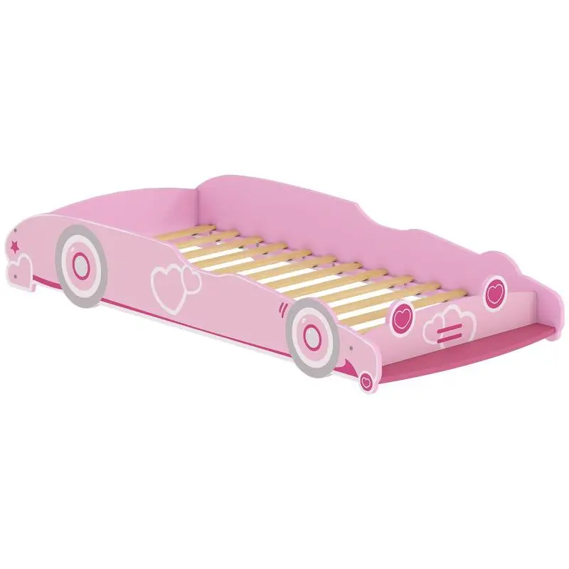 Children's Car Bed, Pink, 70 x 140 cm Mattress