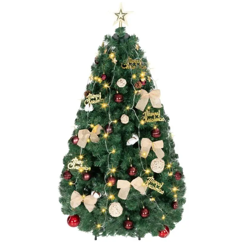 Pre-Lit Christmas Tree with Decorations, 150 cm