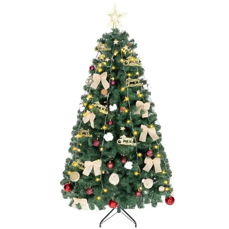 Pre-Lit Christmas Tree with Decorations, 180 cm