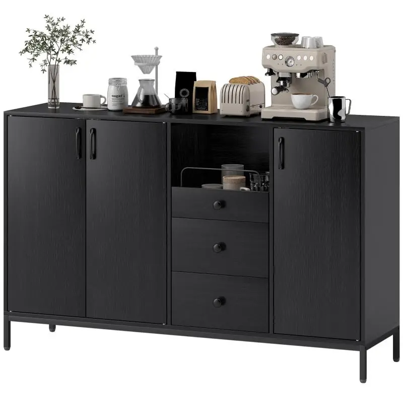 3-Door Sideboard with 3 Drawers, 143.5 cm