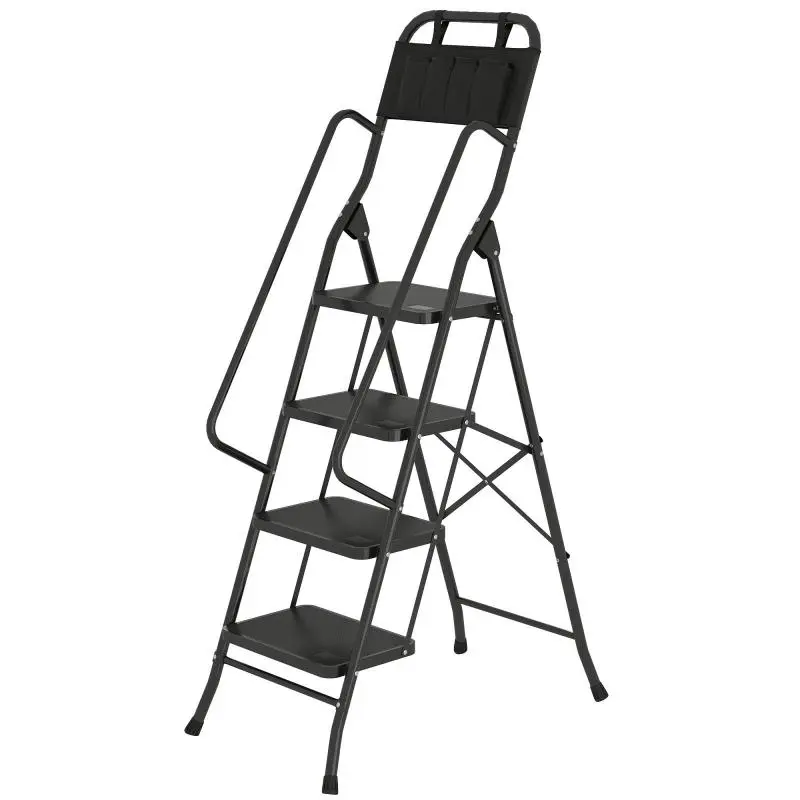 4-Step Folding Ladder with Tool Bag