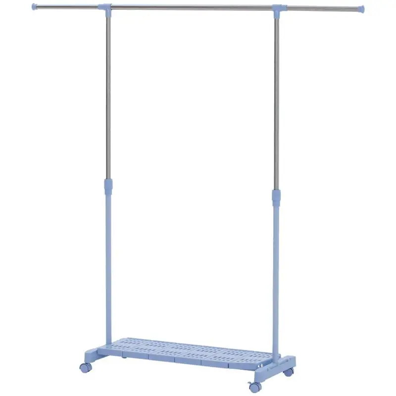 Extendable Rolling Clothes Rack with Shoe Shelf