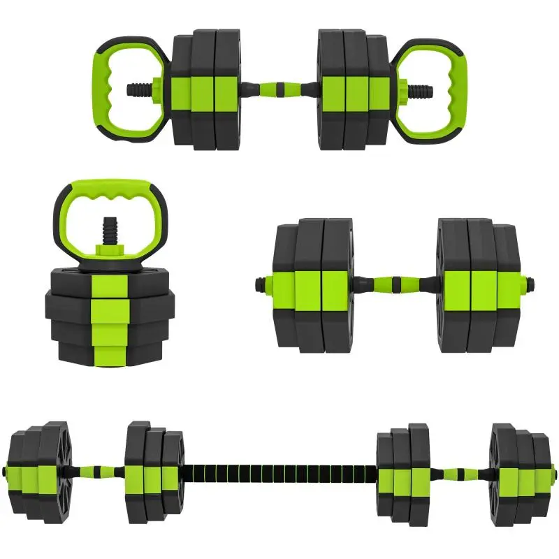 Adjustable Dumbbell Set 25kg 6 in 1 as Kettlebell Barbell Dumbbells Push-up Rack for Home Gym