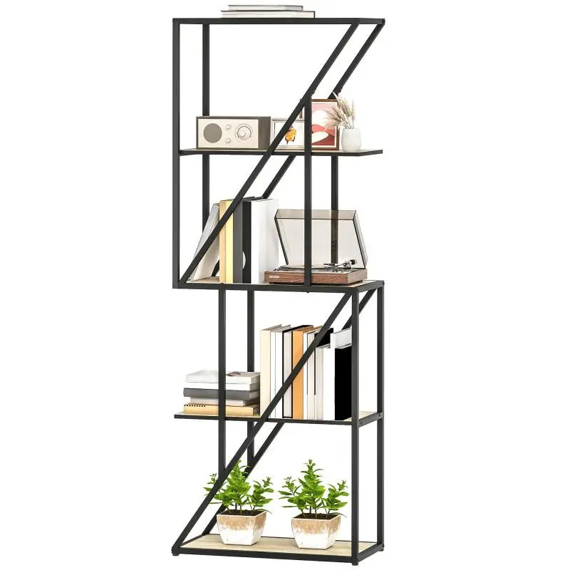 5-Tier Industrial Bookcase, 165 cm