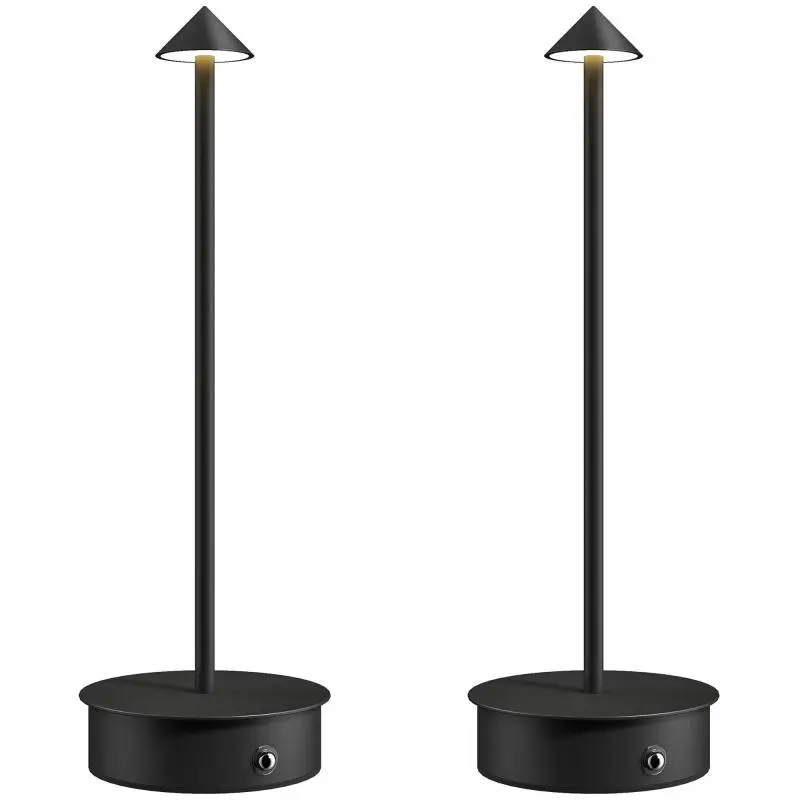 Set of 2 Rechargeable LED Table Lamps, White