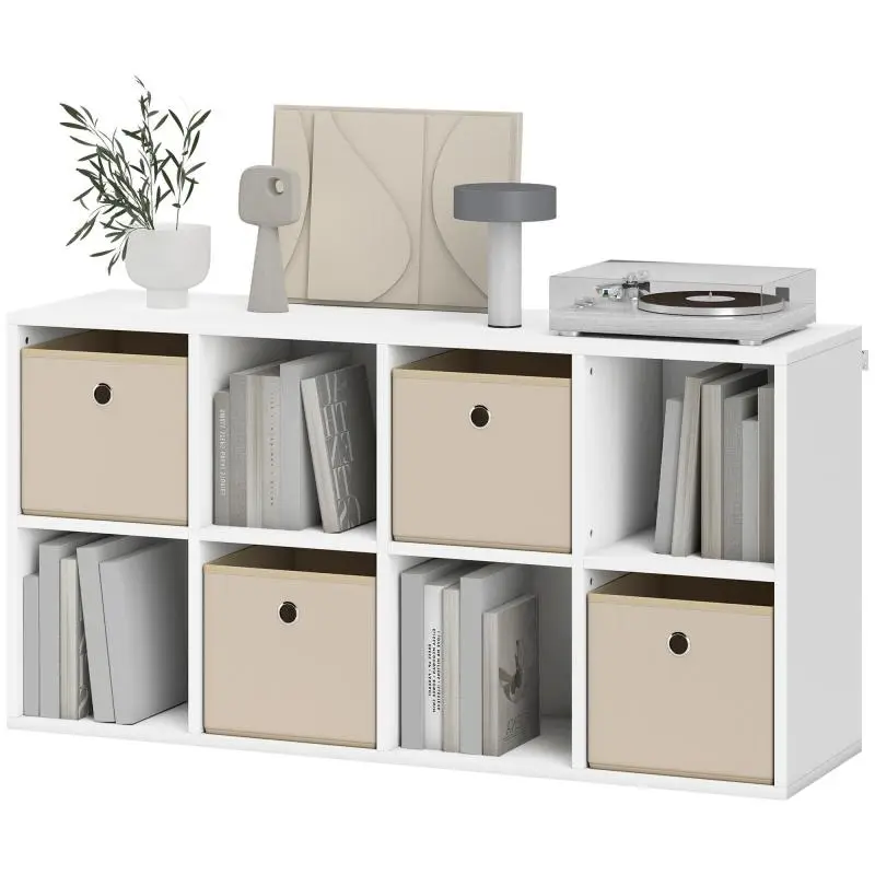 8-Cube Storage Unit with 4 Fabric Drawers