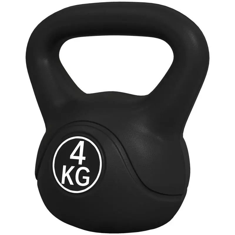 4 kg Sand-Filled Kettlebell, Black