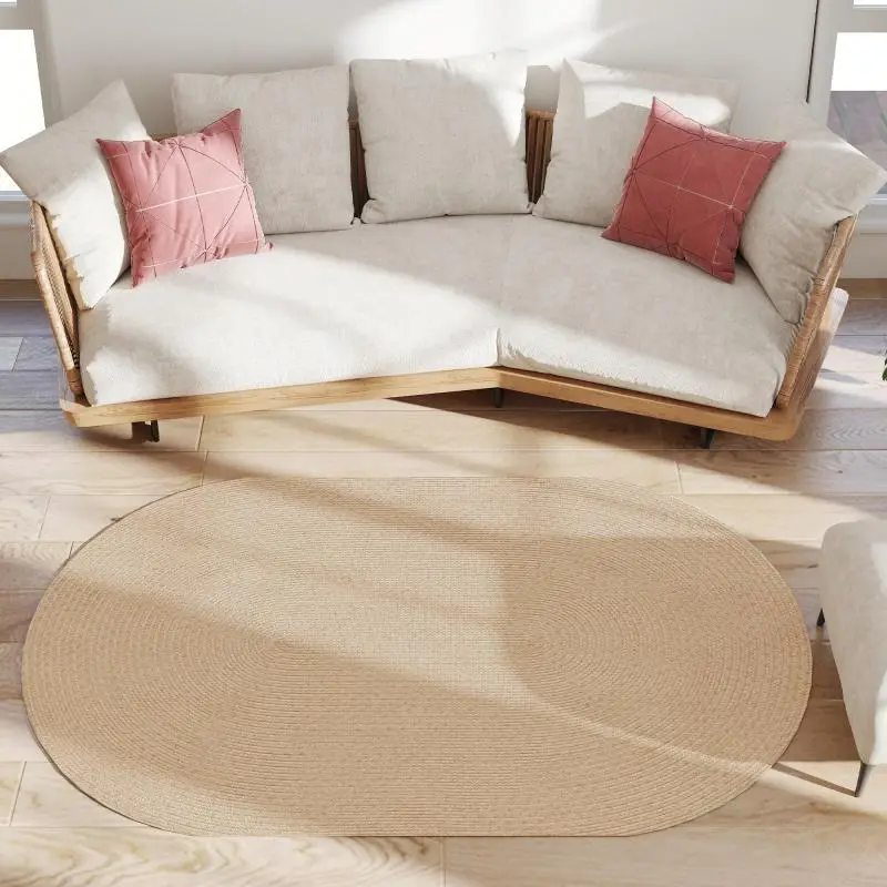 Oval Rug, 170 x 120 cm, Beige