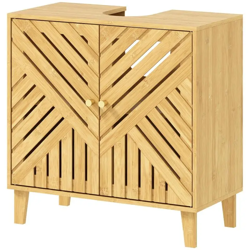 Bamboo Under-Sink Cabinet with 2 Slatted Doors