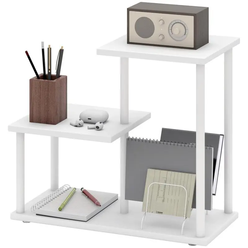 3-Tier Bookshelf with Metal Frame