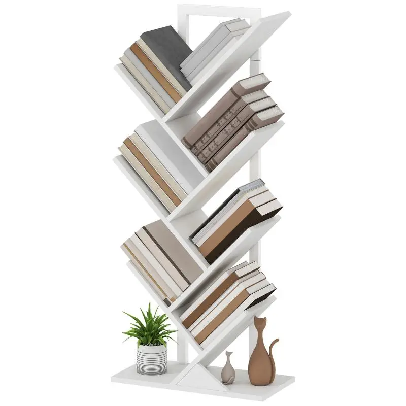 Tree-Shaped Bookshelf with 7 Shelves, 109 cm