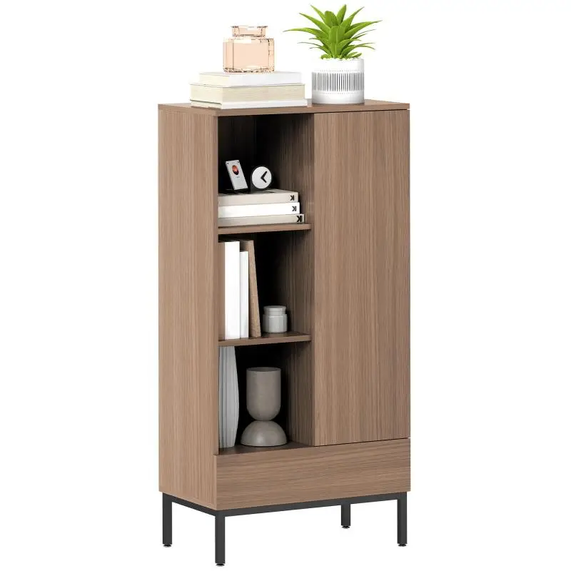 Sideboard with Drawer and Open Compartments, 60 cm