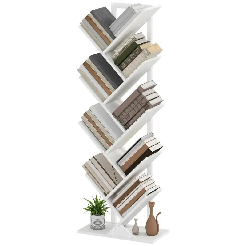 Tree-Shaped Bookshelf with 9 Shelves