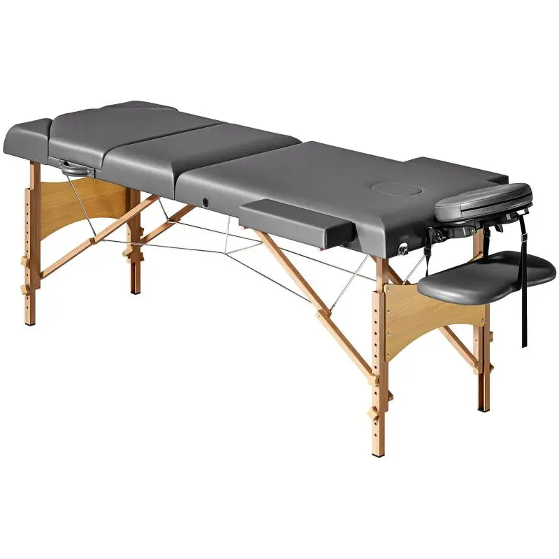 Folding Massage Table, 185 x 60 cm, Grey