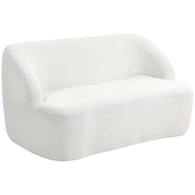 2-Seater Bouclé Sofa, 142 cm, Cream