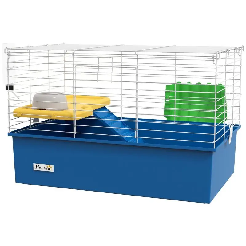 Small Animal Cage with Tray and Ramp, 71 × 46 × 47 cm