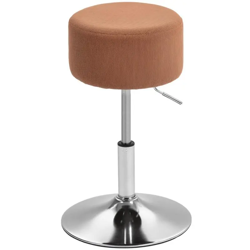 Height-Adjustable Corduroy Bar Stool, 52–66 cm, Brown