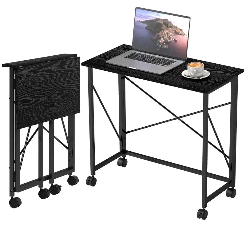 Foldable Desk with Wheels, 80 × 40 × 75 cm