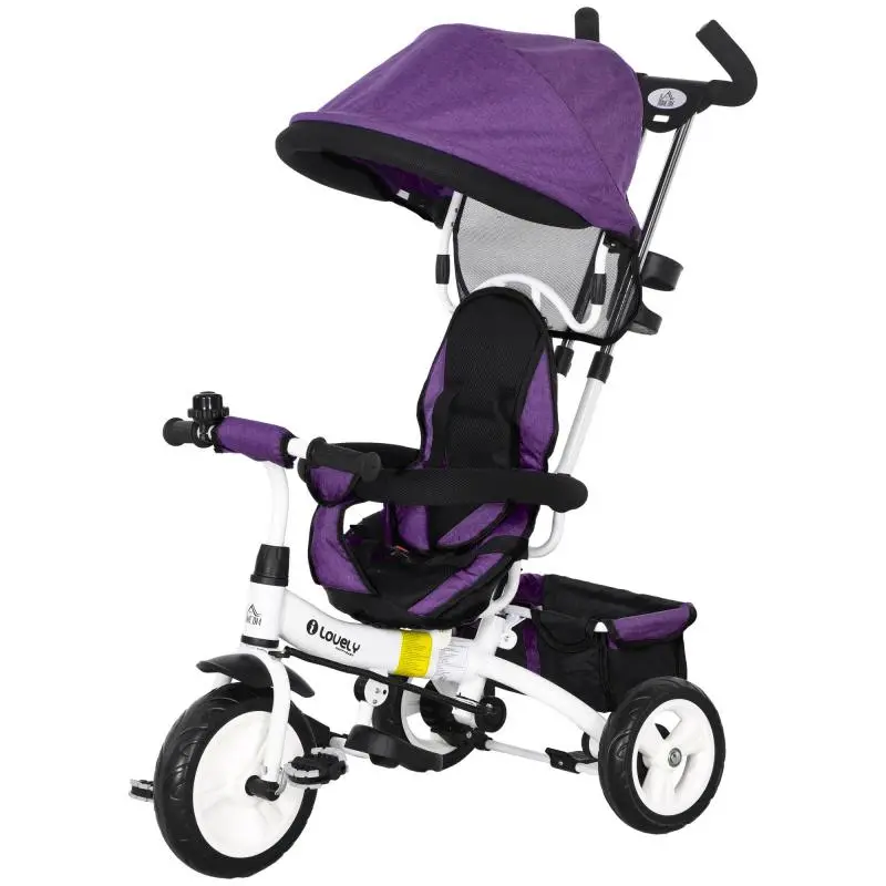6-in-1 Tricycle for Children, Purple