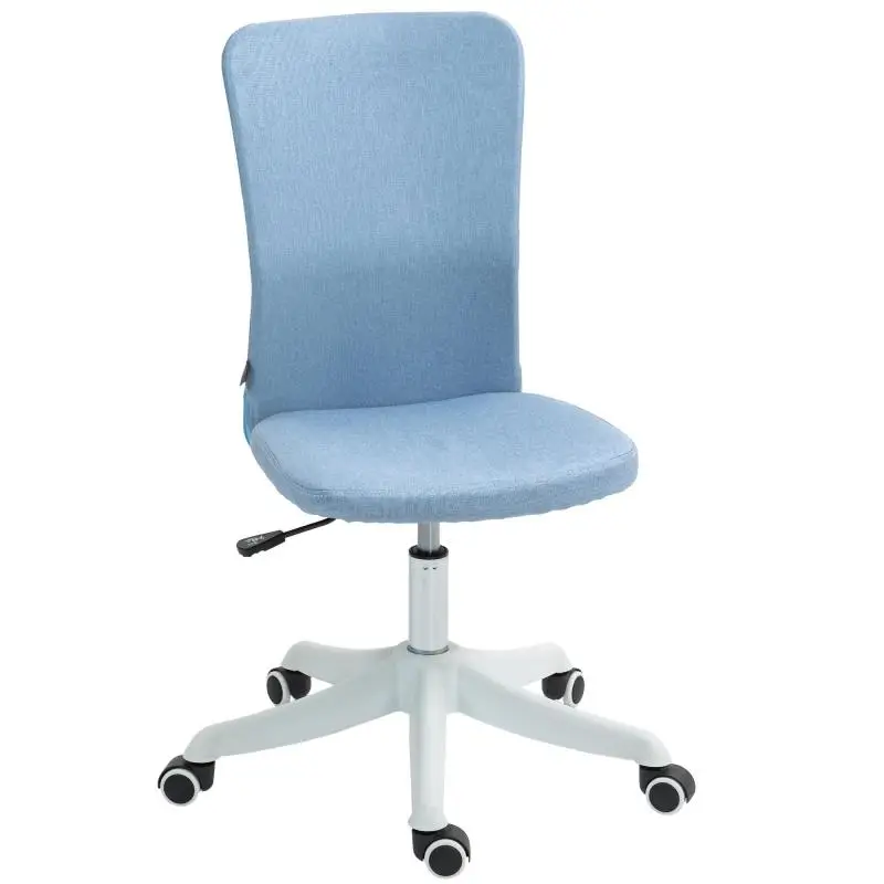Height-Adjustable Office Chair with Wheels, Light Blue