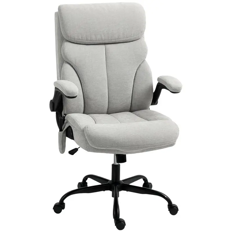 Massage Office Chair with Flip-Up Armrests, Grey