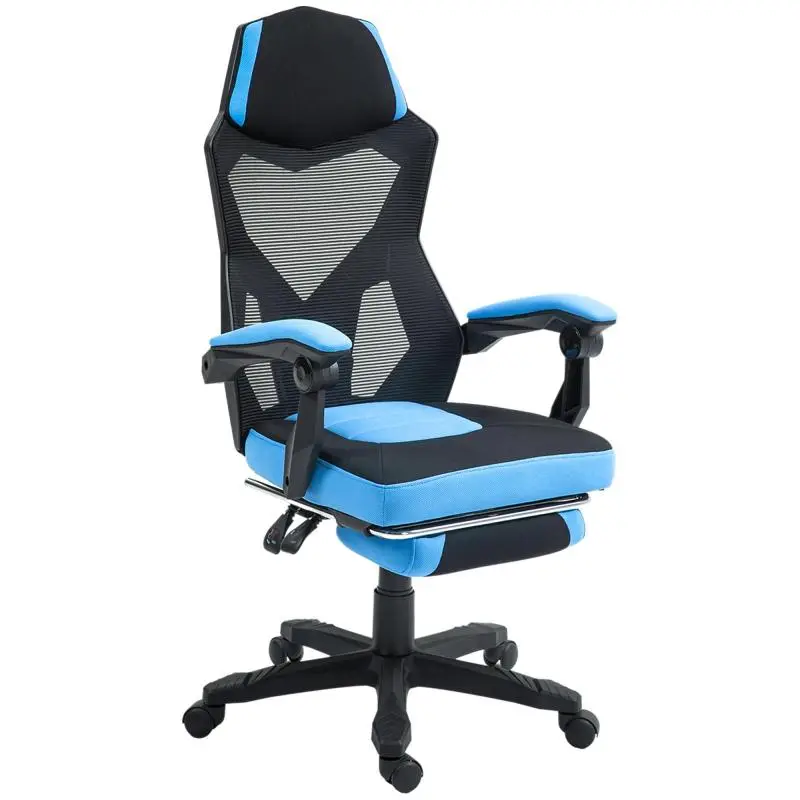 Gaming Chair with Footrest and Reclining Backrest