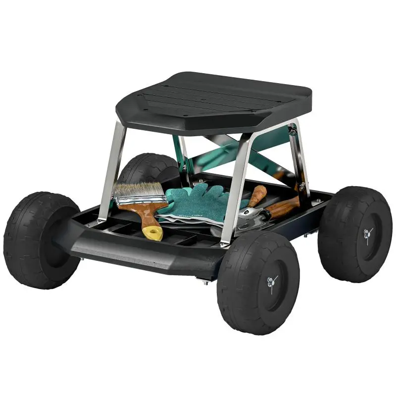 Rolling Garden Seat with Tool Tray