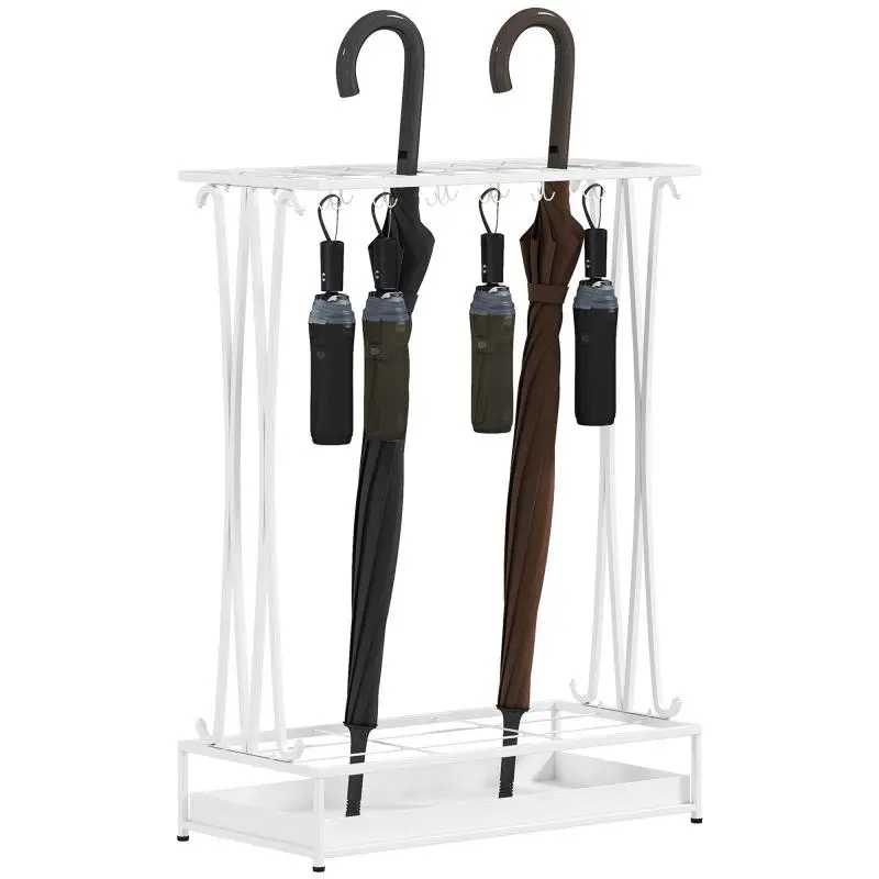 Steel Umbrella Stand with 21 Slots and 24 Hooks