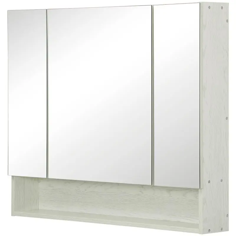 3-Door Bathroom Mirror Cabinet with Adjustable Shelf