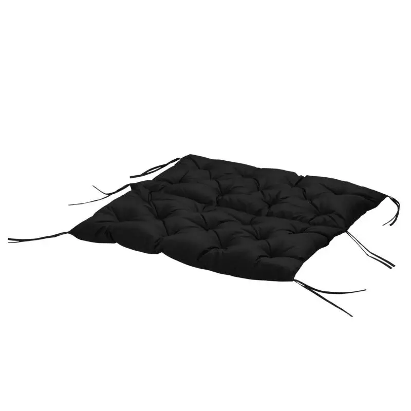 Bench Cushion with Backrest 100x98x8 cm for 2 Seats with Fixing Cords for Garden Terrace Balcony Outdoor Black