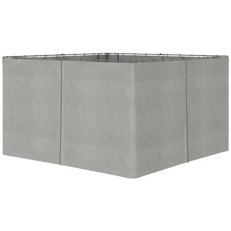 4-Piece Gazebo Side Curtain Set, Light Grey