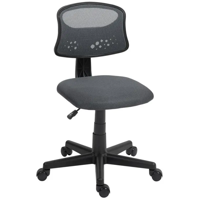 Armless Office Chair with Mesh Back and Height Adjustment