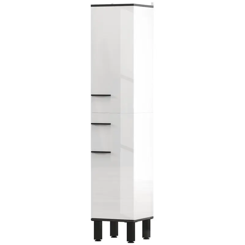 Tall Bathroom Cabinet with Drawer, 34 × 32 × 170 cm