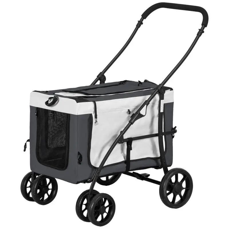 Foldable Dog Stroller with Detachable Carrier