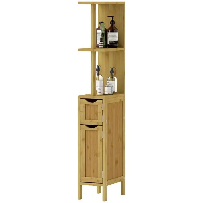 Bathroom Unit 18 × 30 × 120 cm with Doors and Open Shelves