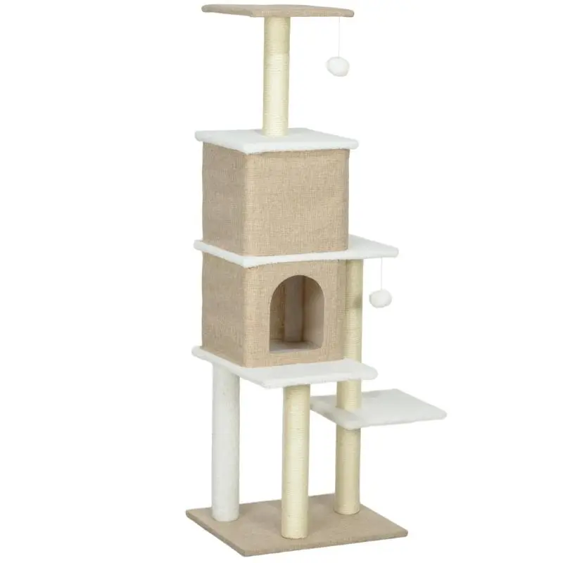 Plush Cat Scratching Tree, 140 cm