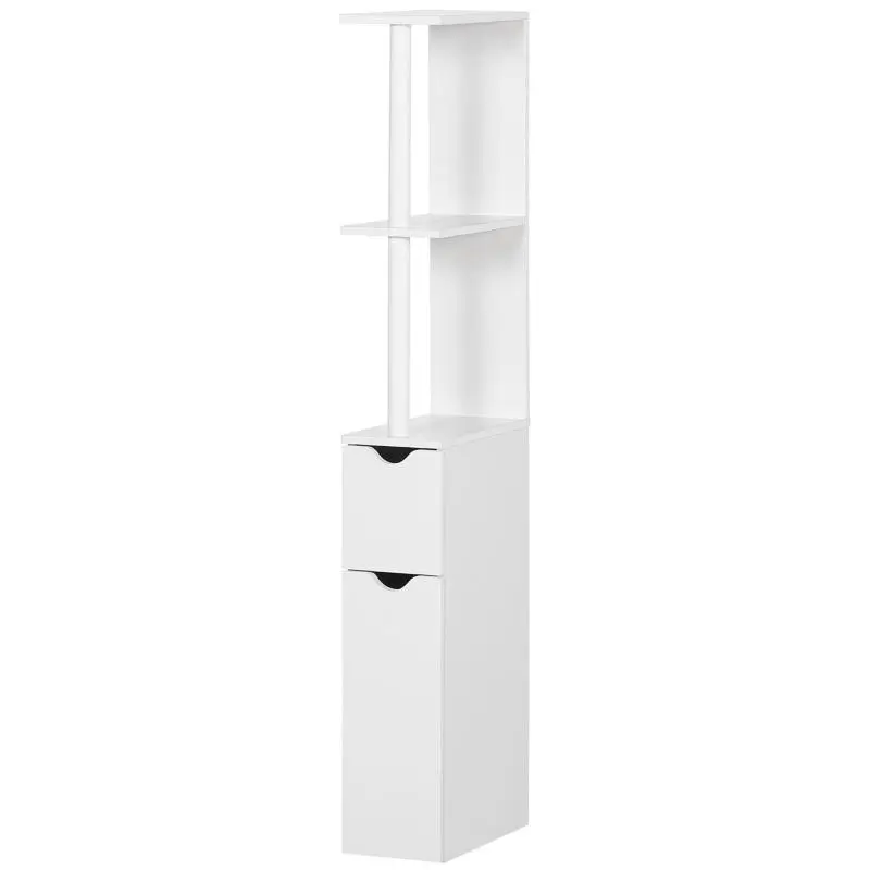 Bathroom Cabinet with Doors and Open Shelves, 118 cm
