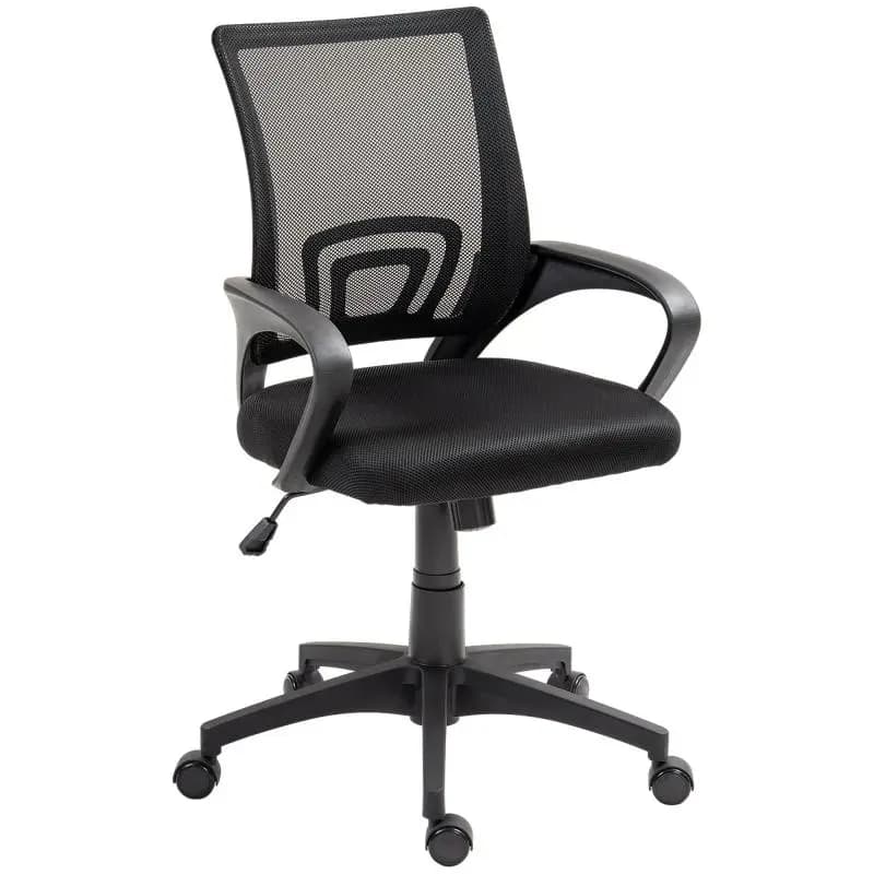 Swivel Mesh Office Chair with Adjustable Height, Black