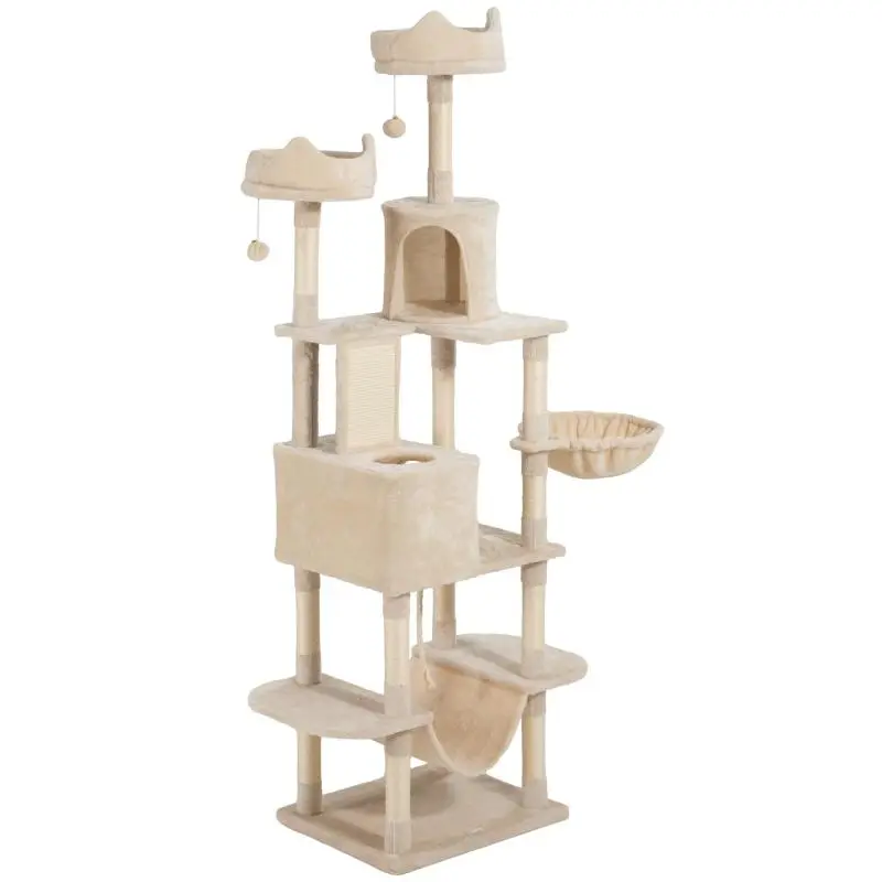 Large Cat Tree with Caves, Hammocks and 206 cm Height