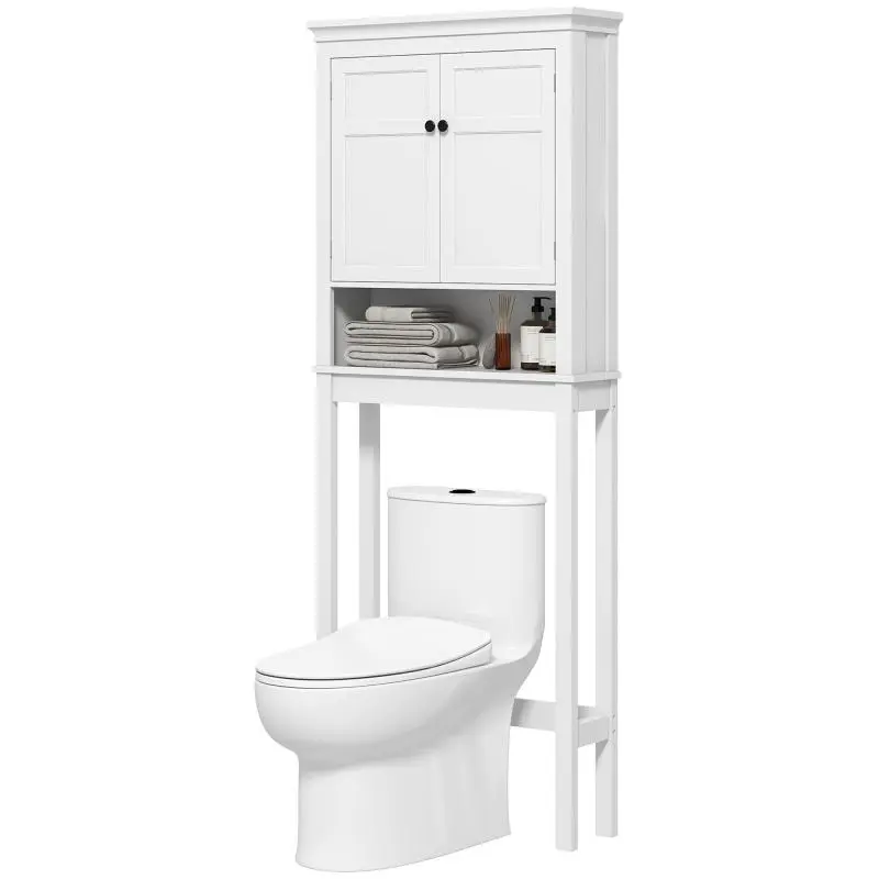 Over-the-Toilet Bathroom Storage Unit, White