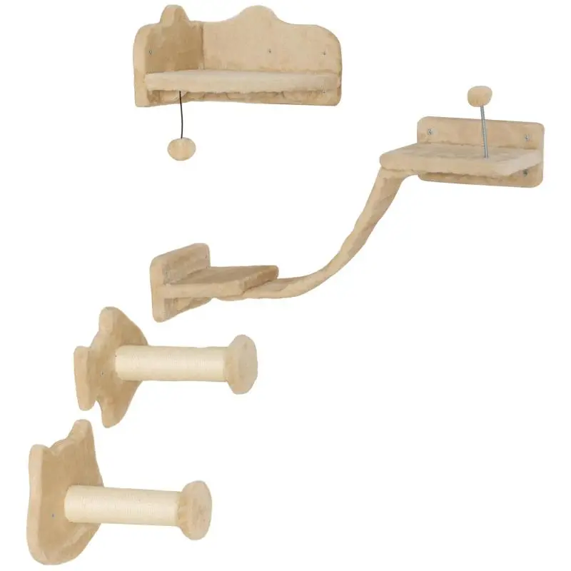 Wall Mounted Cat Scratcher with Double Platform