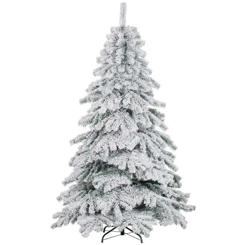 180 cm Artificial Flocked Christmas Tree with Metal Stand